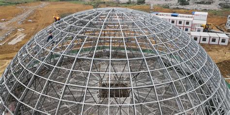 center hole design metal dome fabricators|vertical steel dome frame.